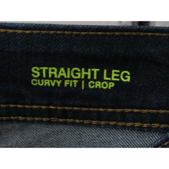 inc Denim Women Jeans Size 4 Blue Straight Leg Curvy Crop Mid Blasted Denim - Picture 5 of 5